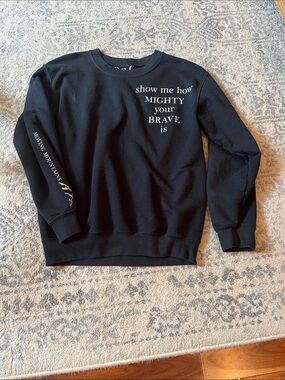 boc Black Crewneck Sweatshirt with White Inspirational Text